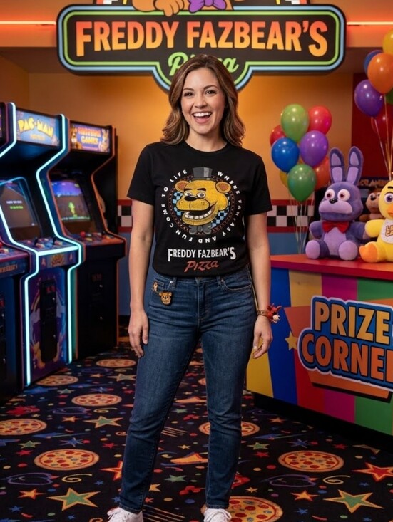 Five Nights At Freddy’S Tops - V Black Freddy Fazdears Pizza Five Nights At Freddys Shirt Size S